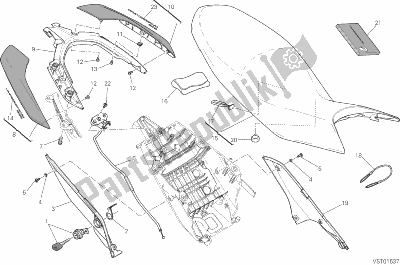 Toutes les pièces pour le Siège du Ducati Hypermotard 939 Thailand 2017